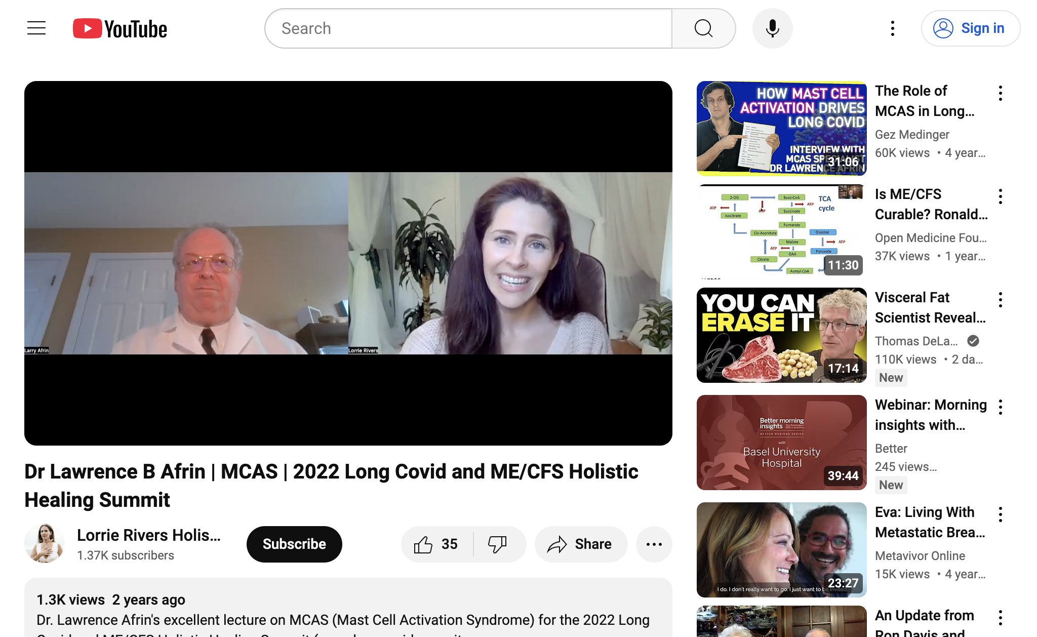 Dr Lawrence B Afrin  |  MCAS | 2022 Long Covid and ME/CFS Holistic Healing Summit