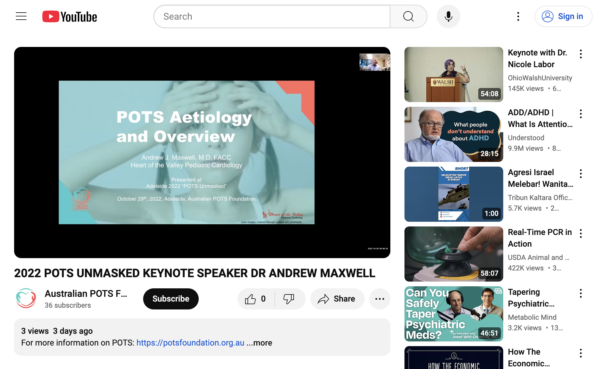 2022 POTS UNMASKED KEYNOTE SPEAKER  DR ANDREW MAXWELL