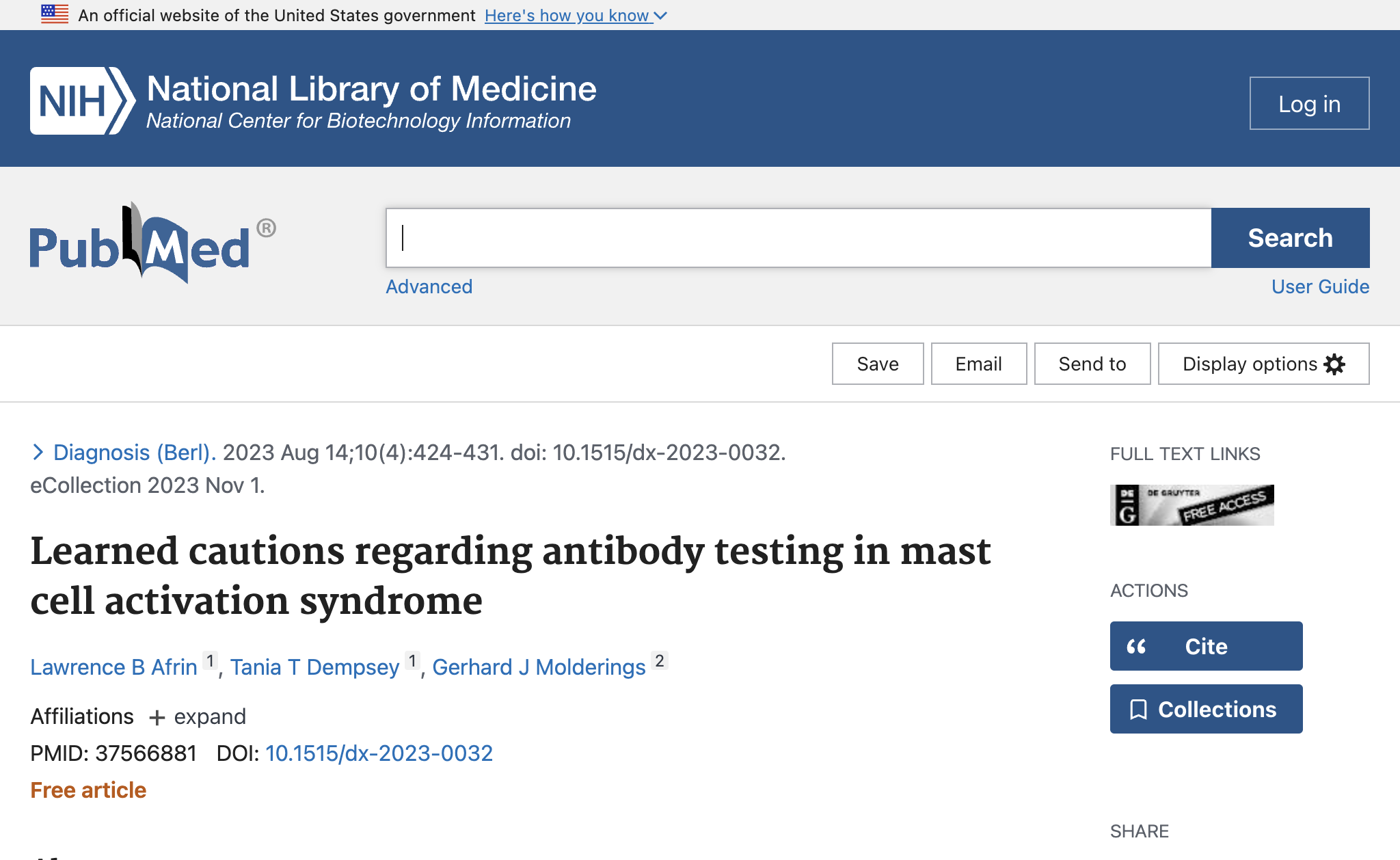 Learned cautions regarding antibody testing in mast cell activation syndrome.